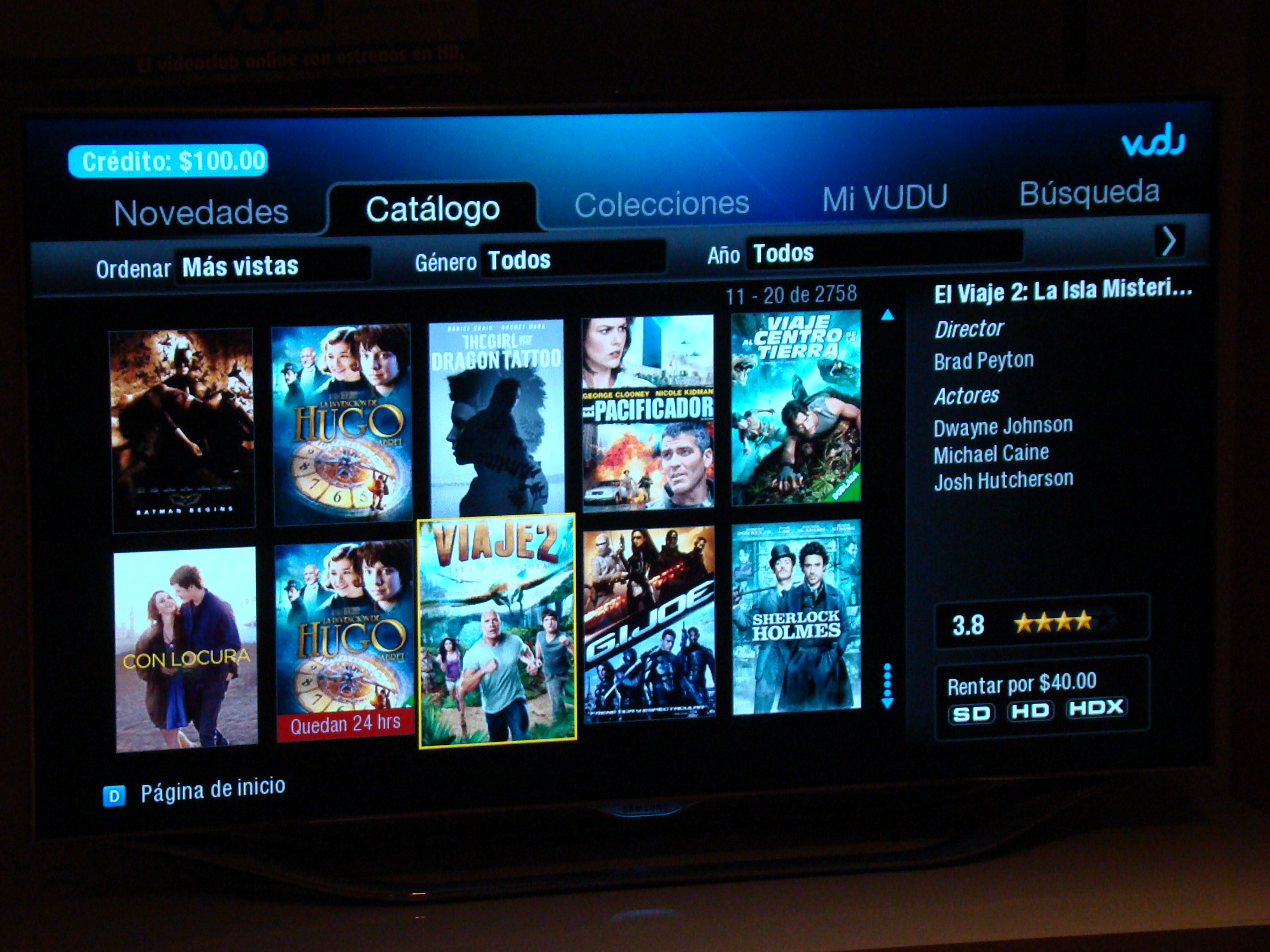 VUDU a diferencia de otros servicios, permite comprar o rentar una película al estilo de un blockbuster.